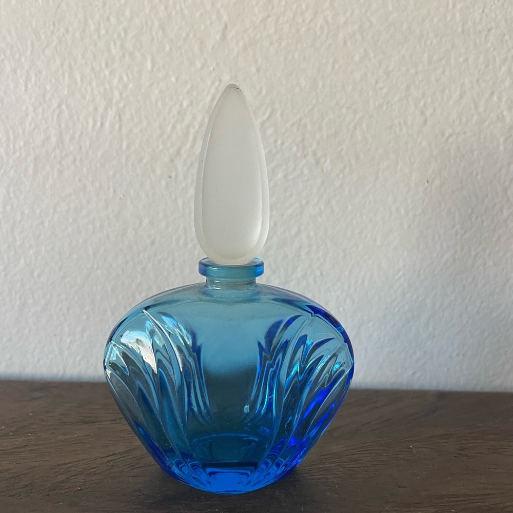 Elegant Blue Glass Perfume Bottle